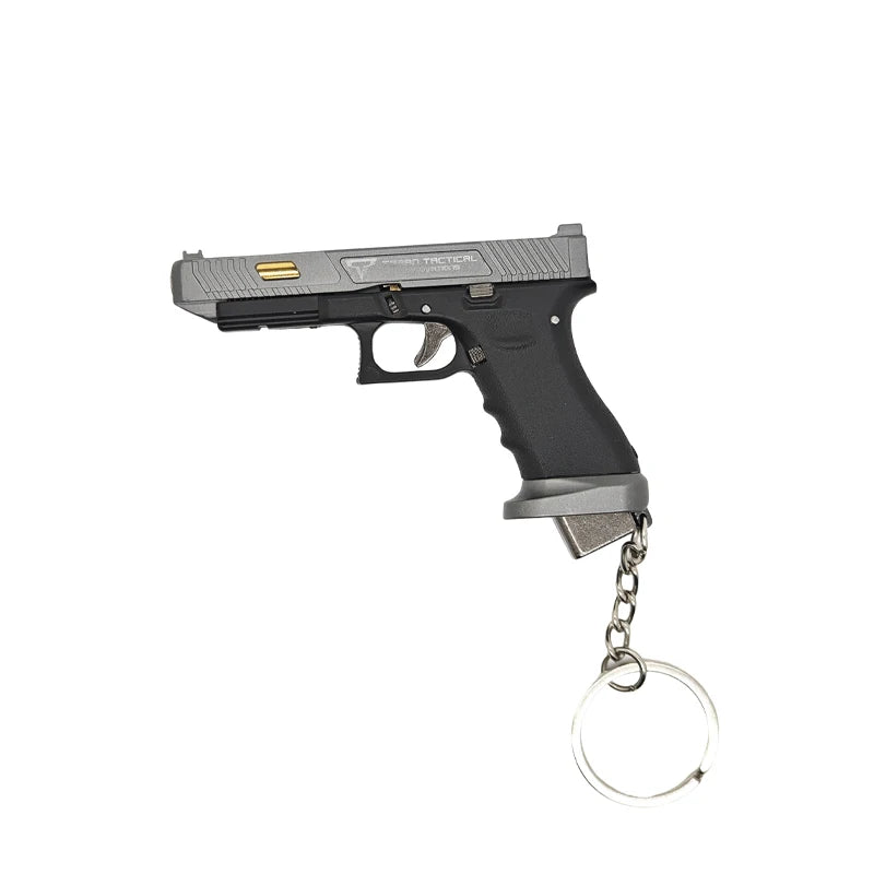 New  2025 Glock 34 Black Grey Tactical Alloy Mini Pistol Keychain Toy 1:3 Scale Shell Ejection Free Assembly Mini Gun Fidget Toy