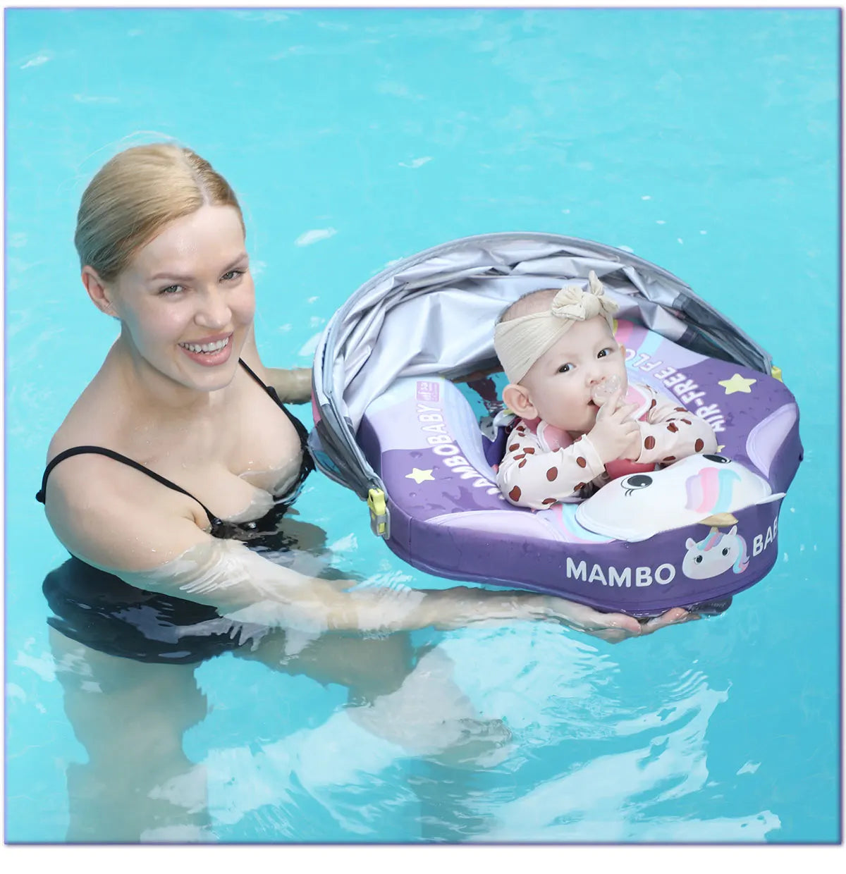 Mambobaby Float Safe Solid Core ST-Unicorn B503-143-W-Z Comfort Always: Skin-friendly Coat Baby Swimming Ring Toddler Pool Float