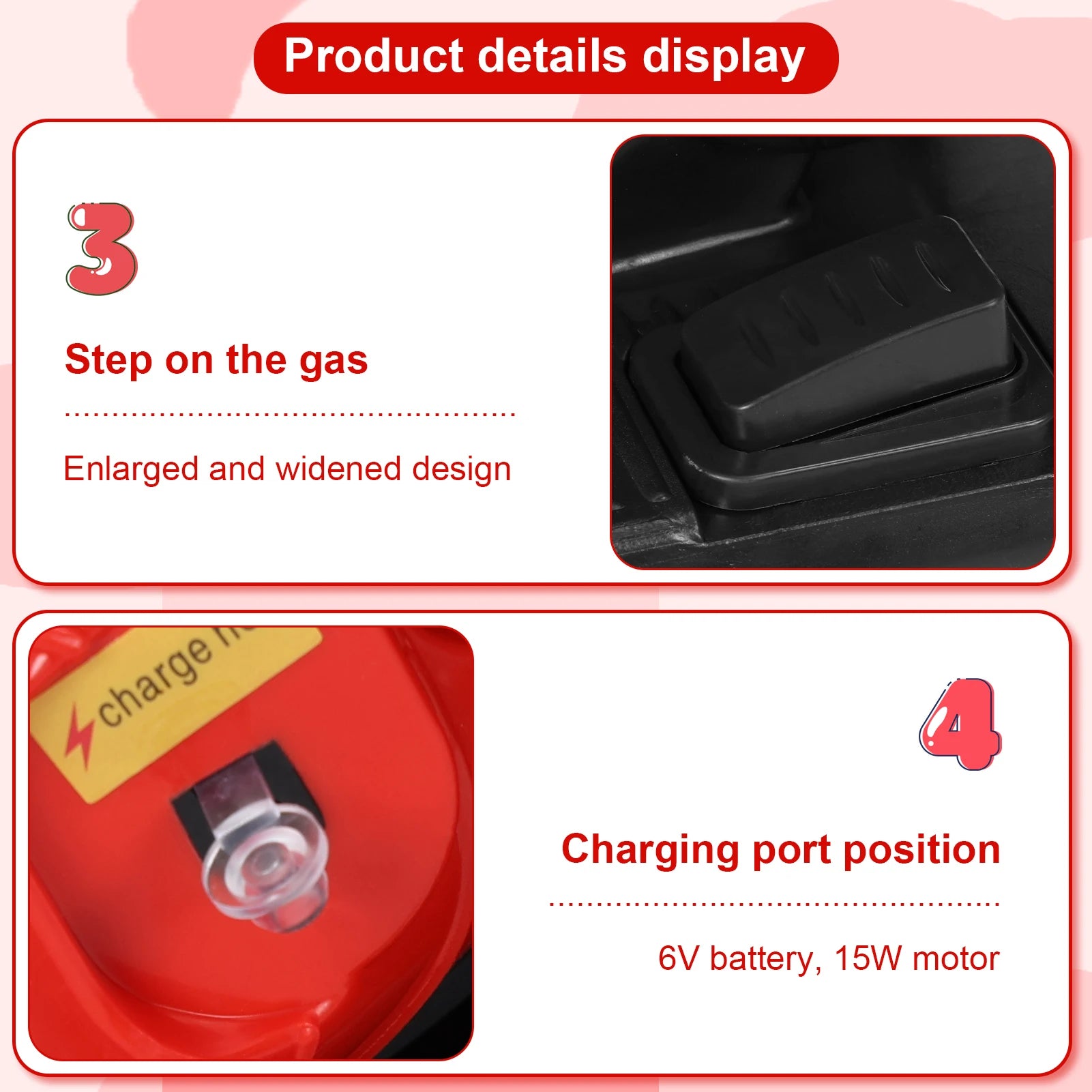 Kids Electric Tricycle Kids Motorcycle Ride-on Car Toy 3-Wheel Battery Powered Motorbike For Kids 1-6 Years Old Front Headlight