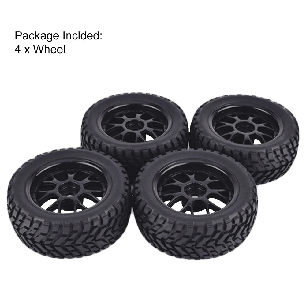 9imod 4Pcs 75mm Rubber Off Road Buggy RC Wheel 12mm Hex Tires For 144001 MN99S MN90 MN86 1/14 1/16 1/10 RC Racing Car Upgrade