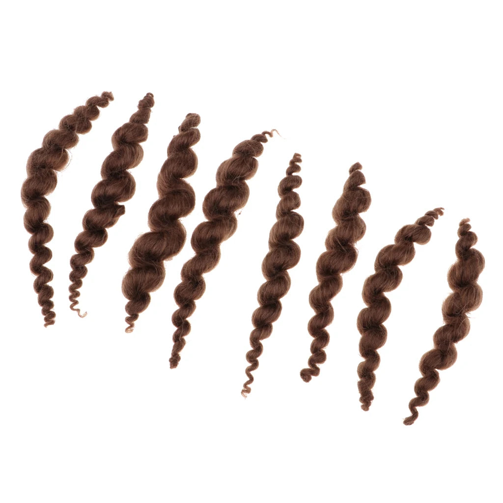 8 Stripes Reborn Doll Supplies Premium Curly Dark Brown Mohair Look Real Baby Hair,Handmade Reborn Doll DIY Accessories