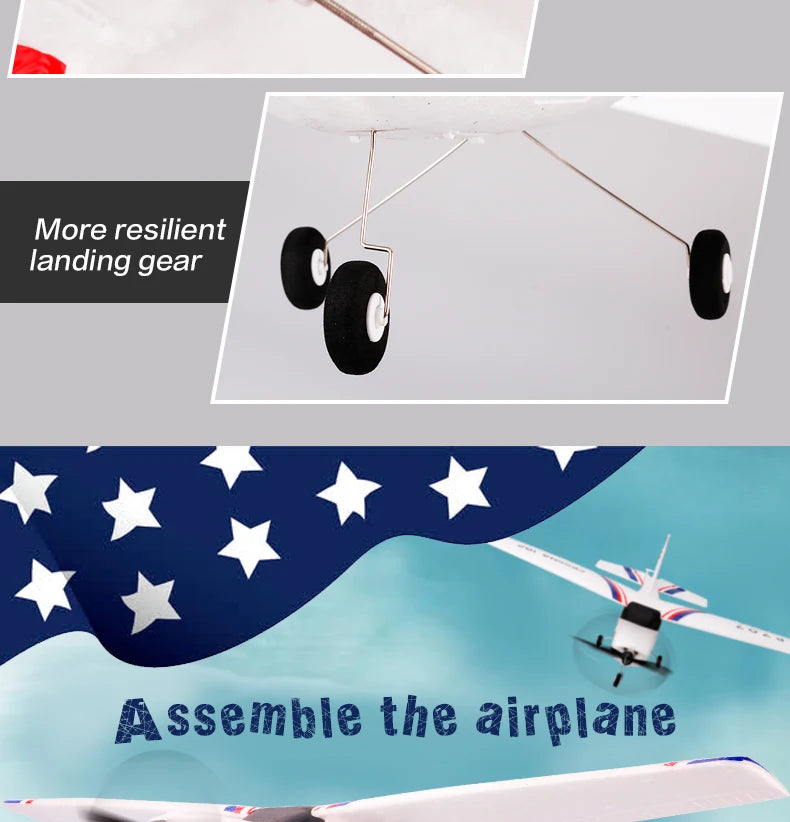 Park10 RC Airplane P707G 2.4G 3D/6G With Gyroscope 3Ch RC Airplane Fixed Wing Plane Outdoor Toys Drone RTF CESSNA 182 Plane Gift