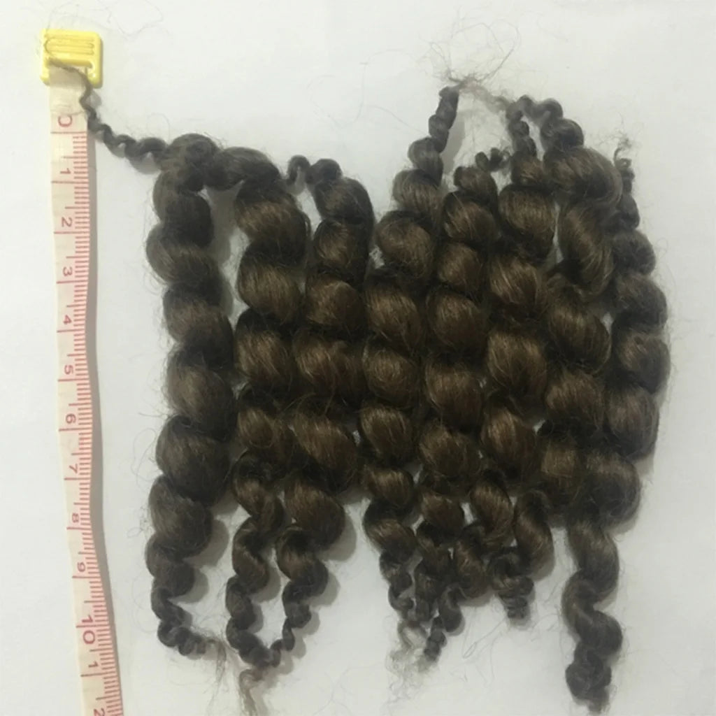 8 Stripes Reborn Doll Supplies Premium Curly Dark Brown Mohair Look Real Baby Hair,Handmade Reborn Doll DIY Accessories