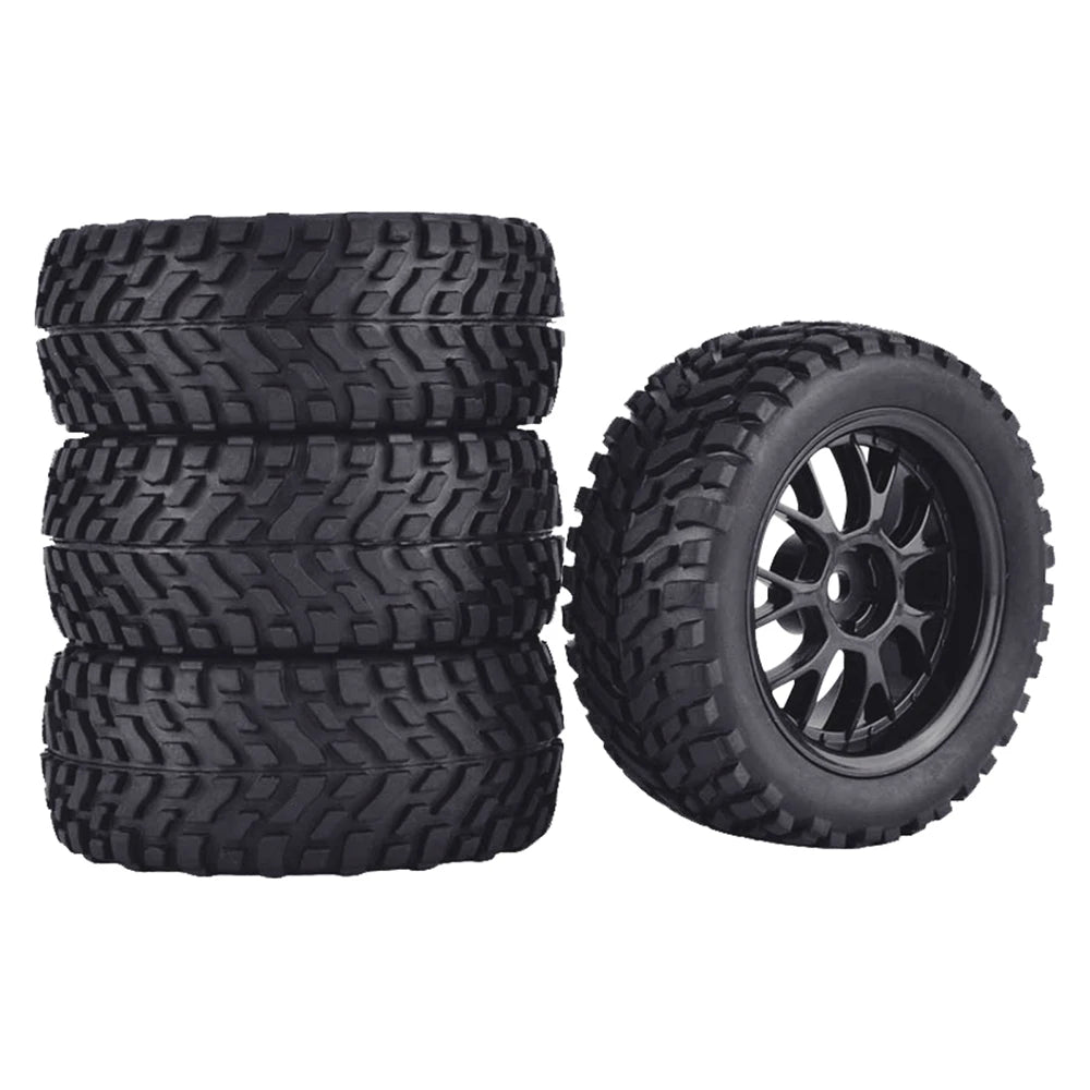 9imod 4Pcs 75mm Rubber Off Road Buggy RC Wheel 12mm Hex Tires For 144001 MN99S MN90 MN86 1/14 1/16 1/10 RC Racing Car Upgrade