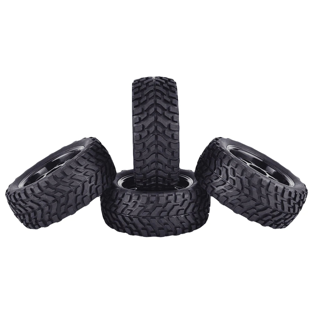 9imod 4Pcs 75mm Rubber Off Road Buggy RC Wheel 12mm Hex Tires For 144001 MN99S MN90 MN86 1/14 1/16 1/10 RC Racing Car Upgrade