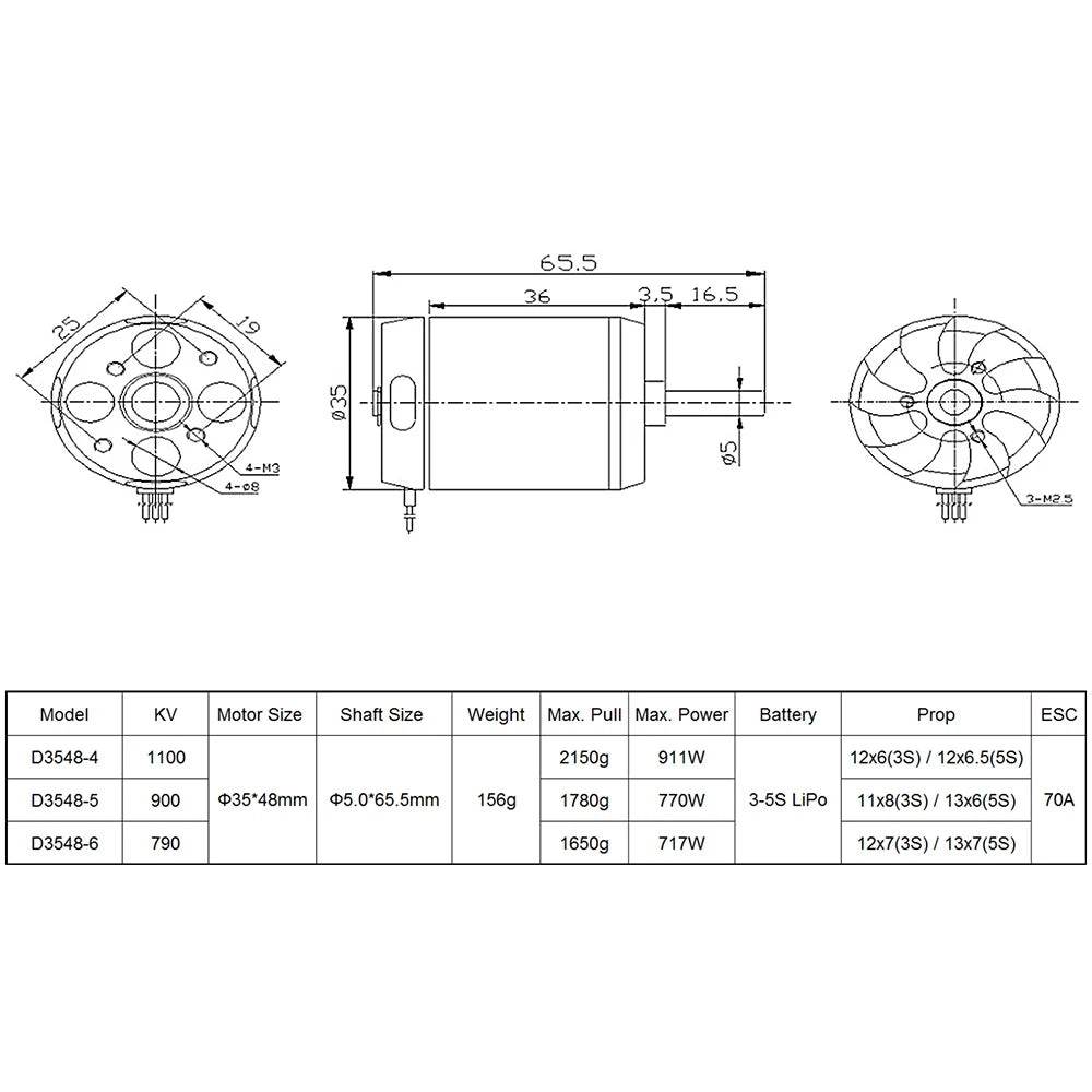 9imod Brushless Motor 2-3/4/5S D2830 D2826 D3548 D3542 D3536 D3530 For RC Mini Multicopters Plane Fixed-wing Aircraft