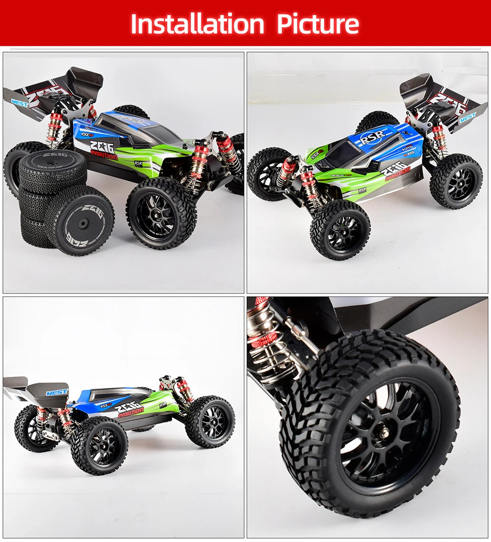 9imod 4Pcs 75mm Rubber Off Road Buggy RC Wheel 12mm Hex Tires For 144001 MN99S MN90 MN86 1/14 1/16 1/10 RC Racing Car Upgrade