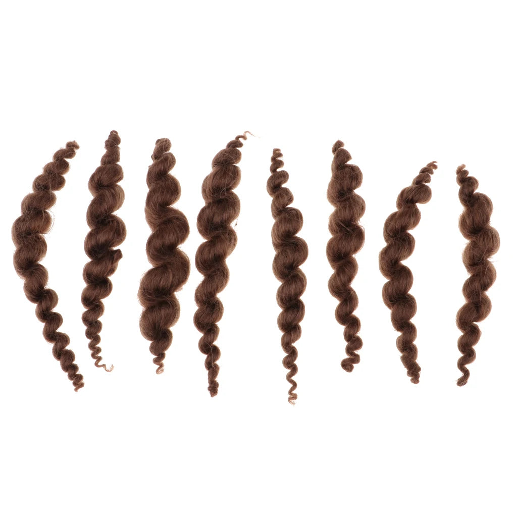 8 Stripes Reborn Doll Supplies Premium Curly Dark Brown Mohair Look Real Baby Hair,Handmade Reborn Doll DIY Accessories