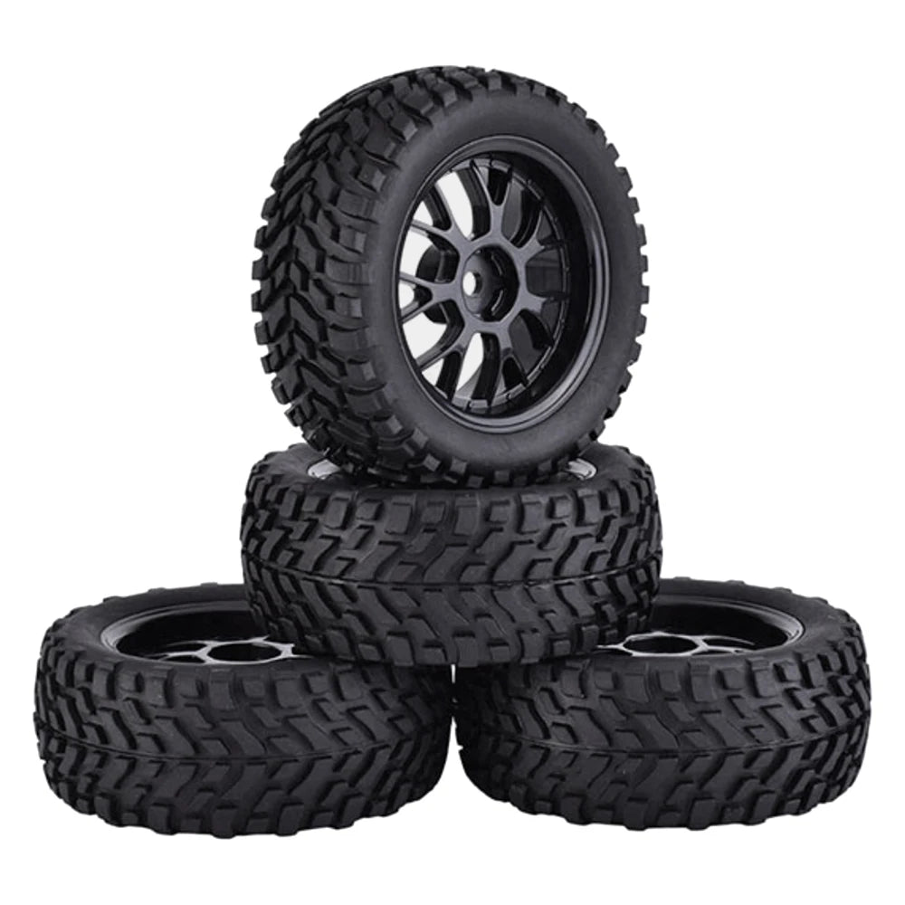 9imod 4Pcs 75mm Rubber Off Road Buggy RC Wheel 12mm Hex Tires For 144001 MN99S MN90 MN86 1/14 1/16 1/10 RC Racing Car Upgrade