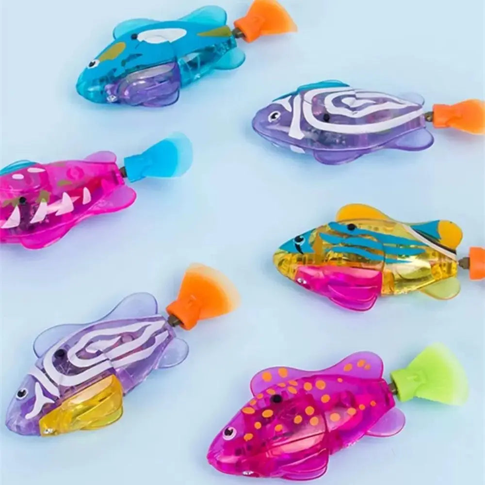 LED Electric Simulation Fish With Light Pet Playing Toys Water Swimming Fish Fish Tank Ornaments Baby Shower Toys