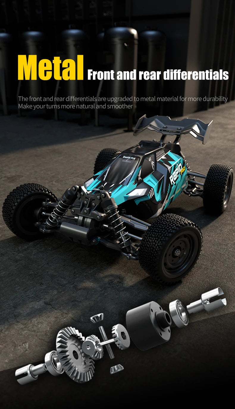 Teeggi 16101 /16102 PRO 1:16 High Speed RC Car With LED Light Drift 70KM/H 4WD RC Off-Road Car Monster Truck Toy For Kid Gifts