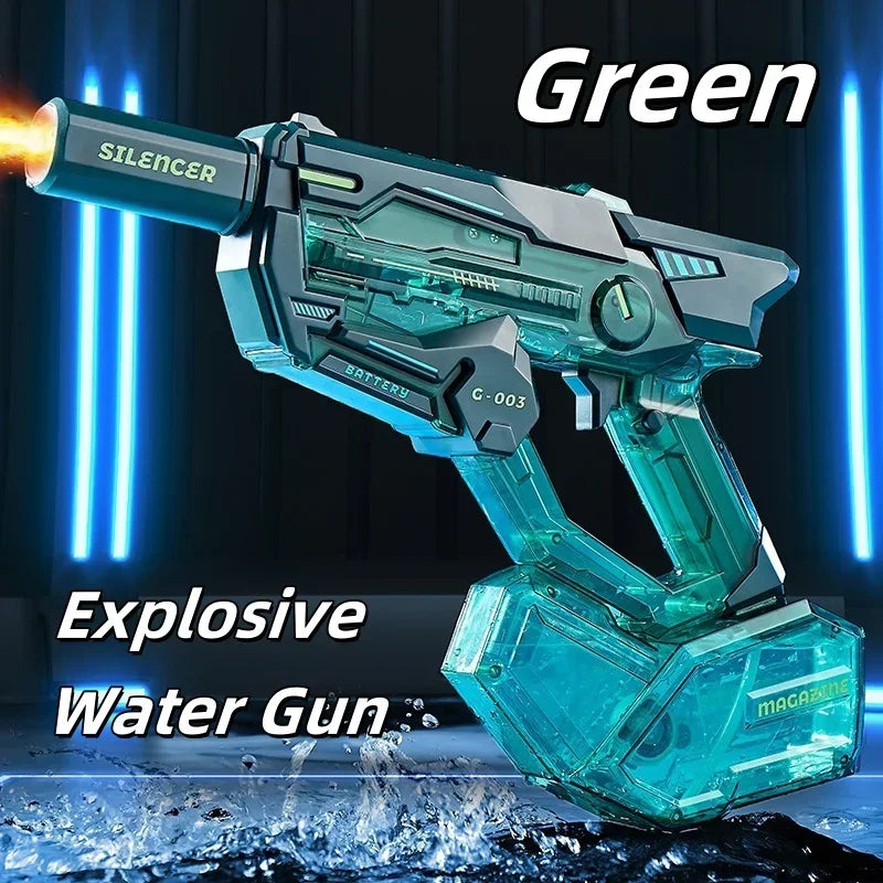 Electric Water Gun Toys with Led Induction Light Automatic Squirt Gun Summer Outdoor Beach Pool Water Pistol Toy  for Adult Gift