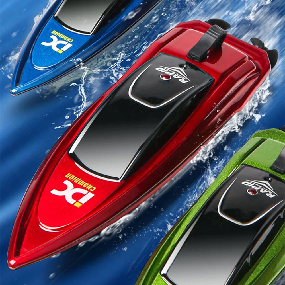 Waterproof 2.4GHz Electric RC Speed Boat Remote Control Watercraft Ship with LED Light for Kids Holiday Party Gift