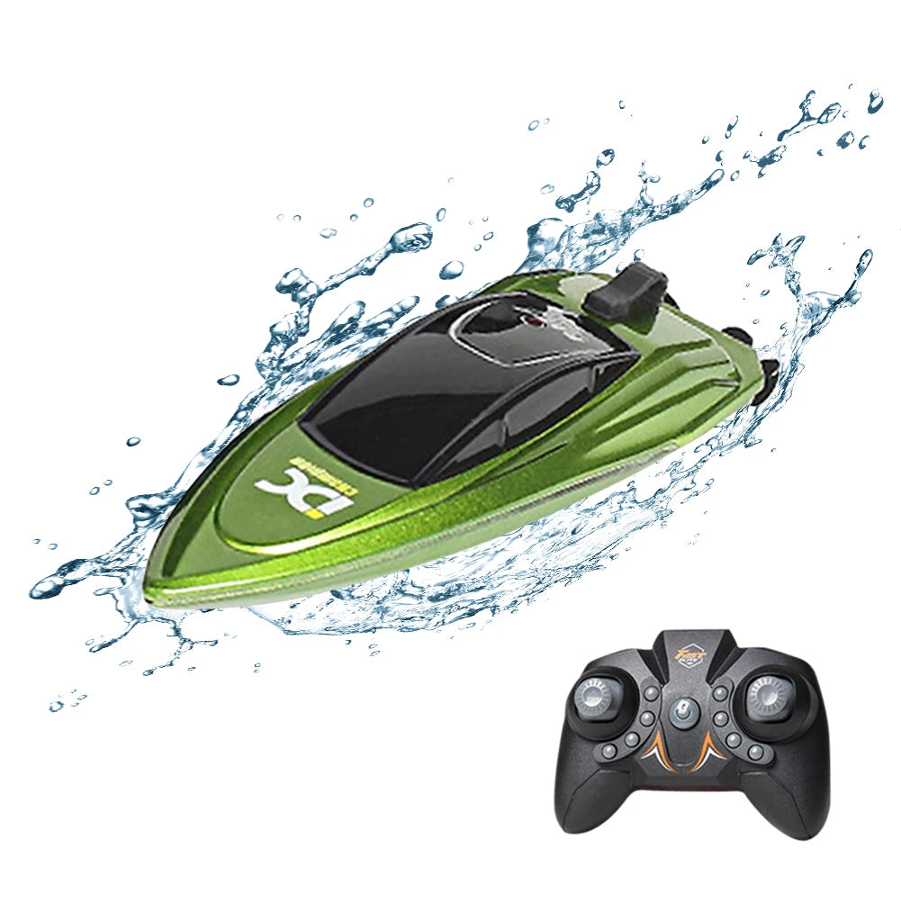 Waterproof 2.4GHz Electric RC Speed Boat Remote Control Watercraft Ship with LED Light for Kids Holiday Party Gift