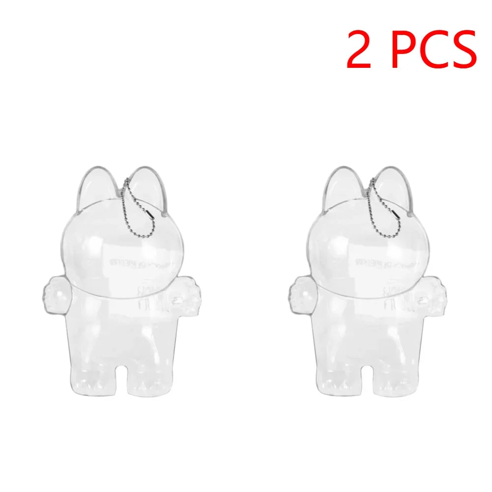 2025 LABUBU Clear Macaron Case Dust Case Popmart Bubble Mart Doll Accessories Elf Doll Cover Storage Box Christmas New Year Gift