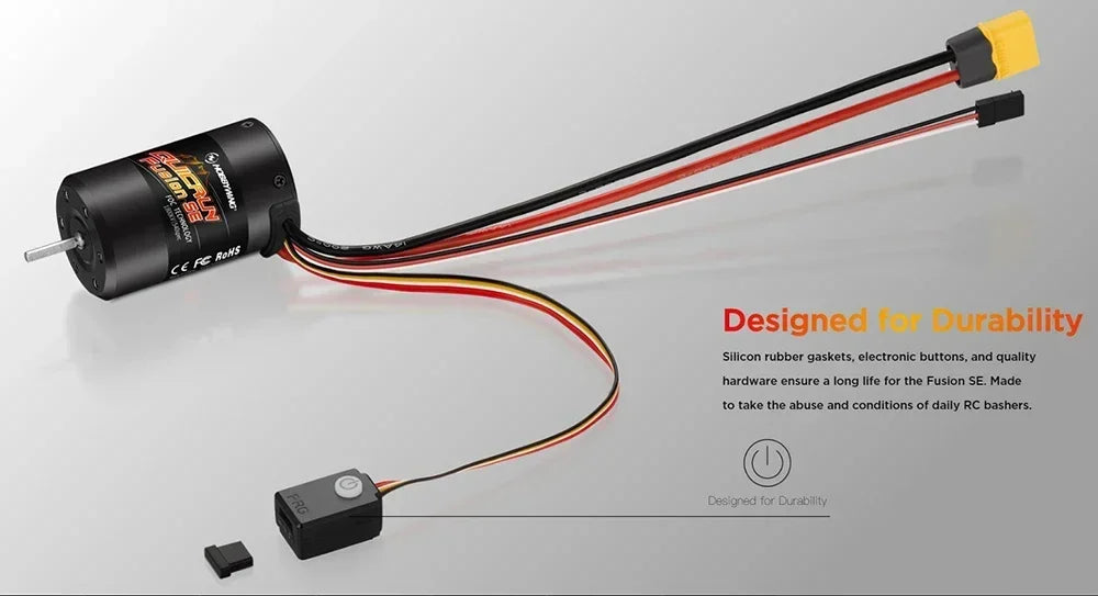 Hobbywing Quicrun Fusion Se 40a 1800kv 1200kv Combined Motor Esc For 1/10 1/8 Rc Model Car Crawler Accessories