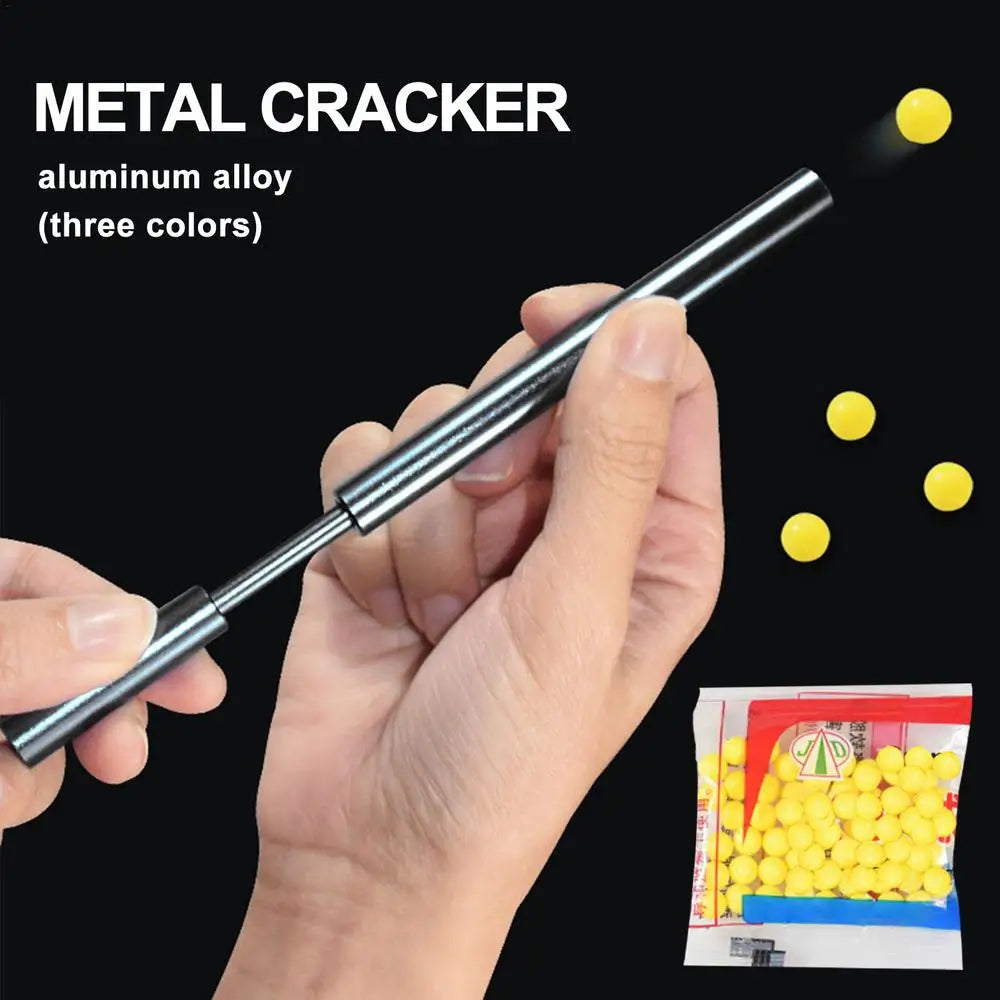 Soft Pinball Launcher Mini Alloy Small Ball Launcher Crackling Tube Bamboo Shooting Game Interesting Cracking Toys For Kids