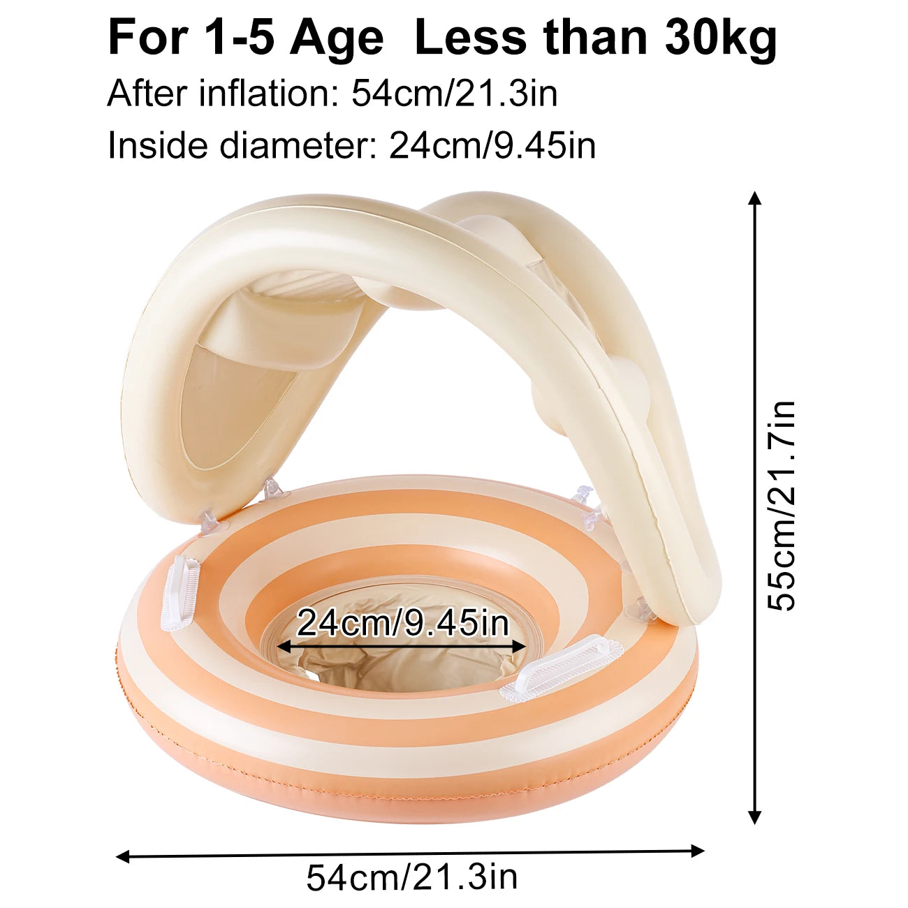 1 pair of retro striped sunshade pants with handles and thick inflatable floating rings