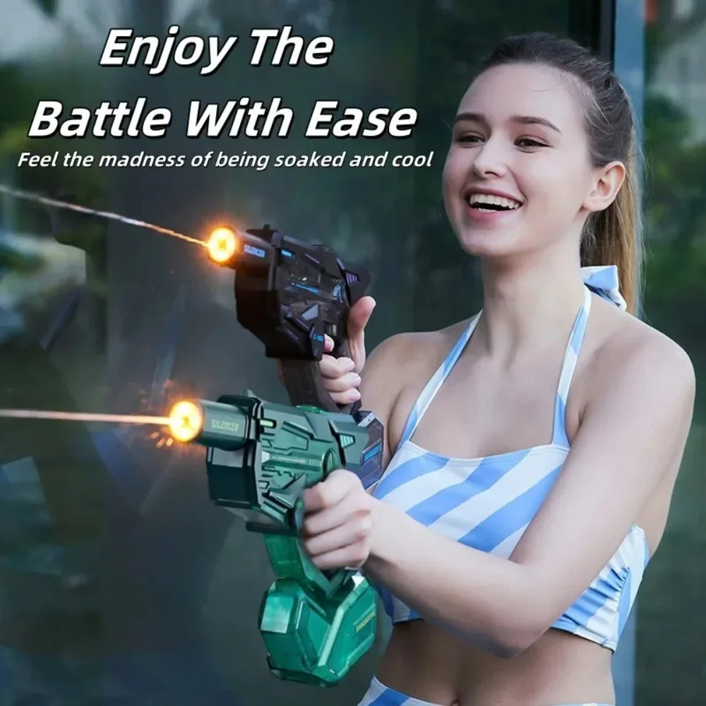 Electric Water Gun Toys with Led Induction Light Automatic Squirt Gun Summer Outdoor Beach Pool Water Pistol Toy  for Adult Gift