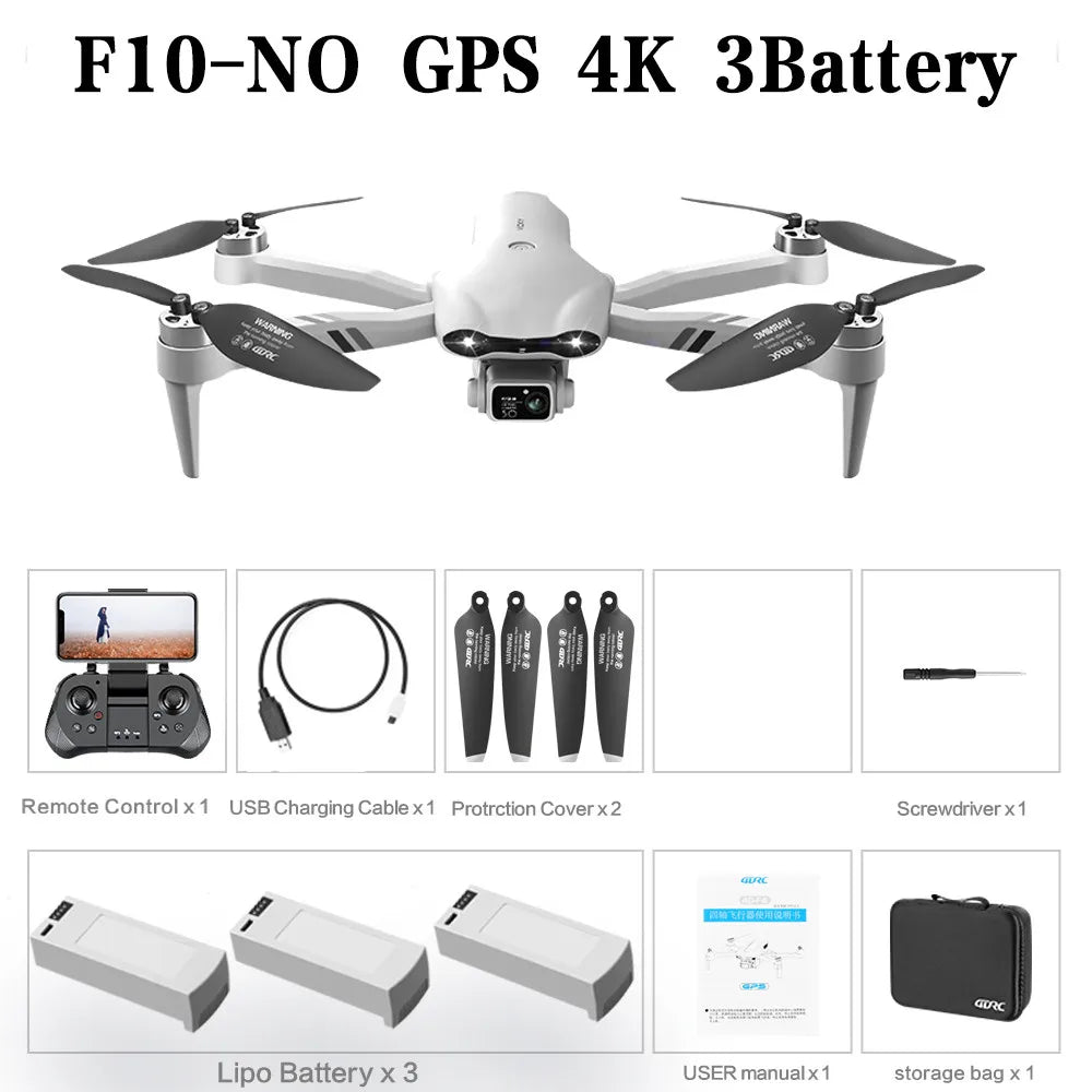 4DRC New 4K HD Dual Camera GPS Wide Angle FPV Real-time Transmission RC Distance 2km Professional Drone Quadcopter Dron Gift Toy
