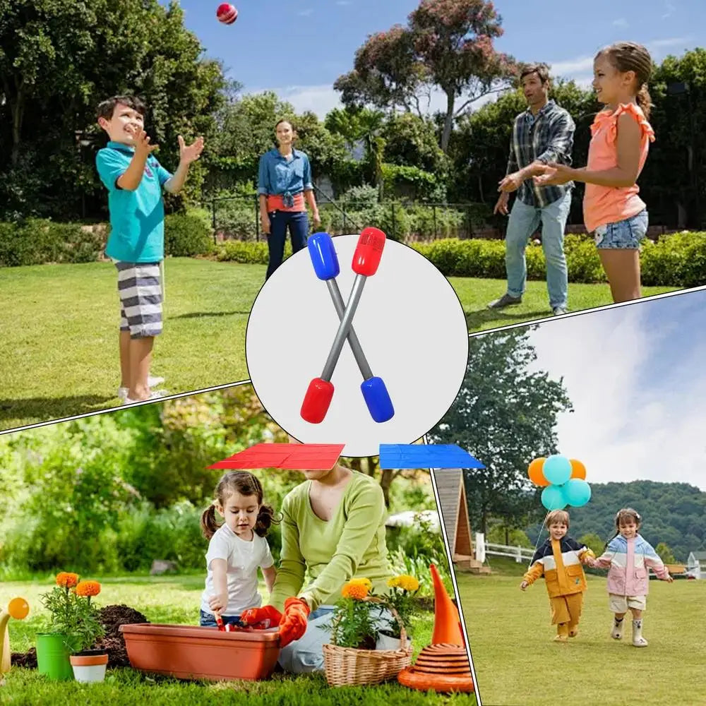 Inflatable Gladiator Jousting Yard Game Sticks Mats Kit Inflatable Gladiator Game Battle Outdoor Accessories For Boys Girls