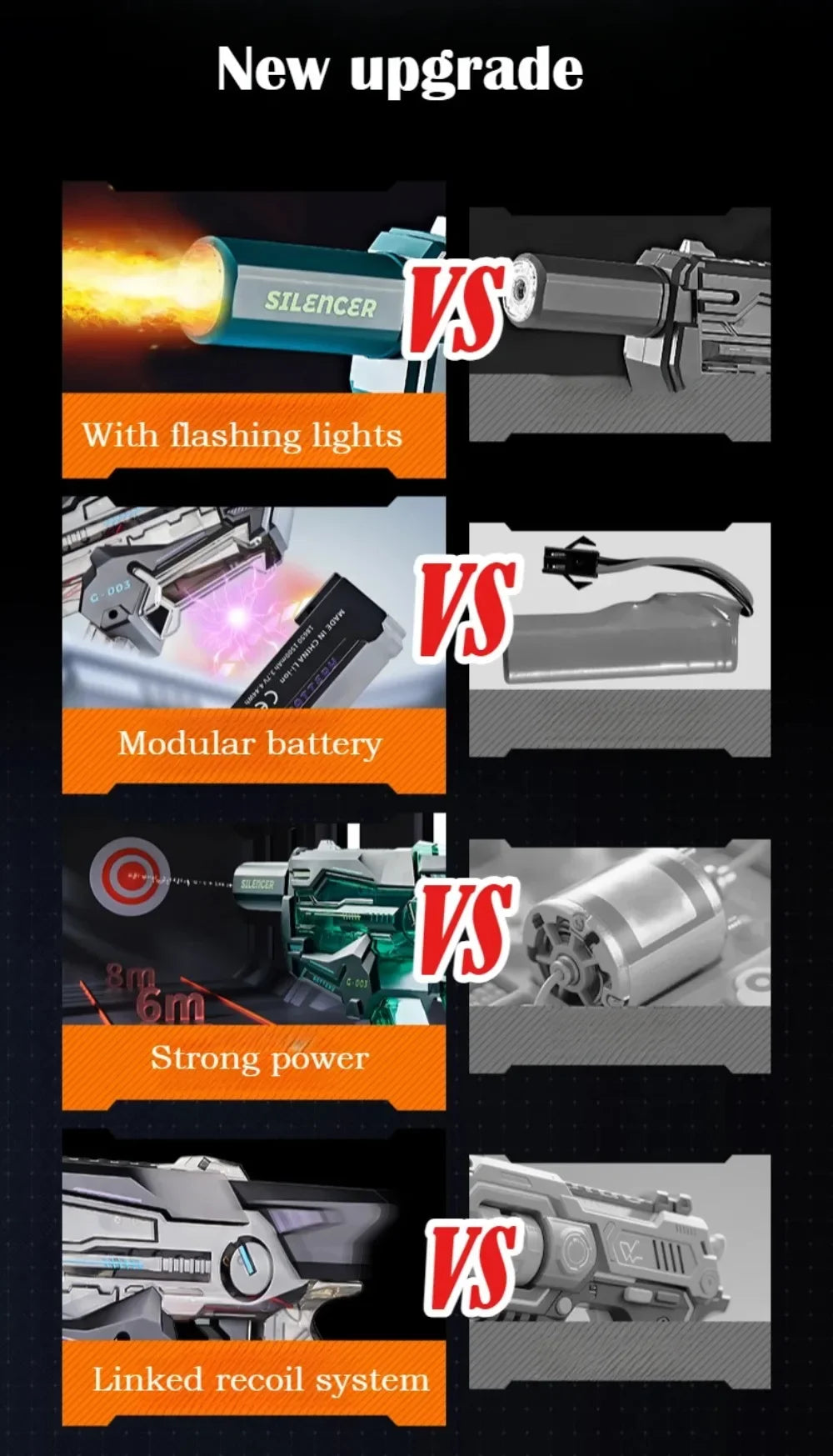 Electric Water Gun Toys with Led Induction Light Automatic Squirt Gun Summer Outdoor Beach Pool Water Pistol Toy  for Adult Gift