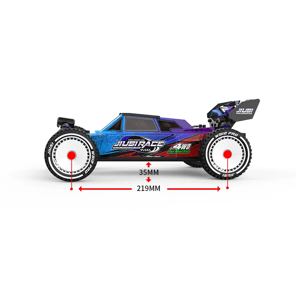 JIUSI WB12 PRO 1/12 RC Car 4WD 80km/h Brushless 2.4G Remote Control Racing Car 3S 35C 2200mAh Competitive Off-road Vehicle Toys