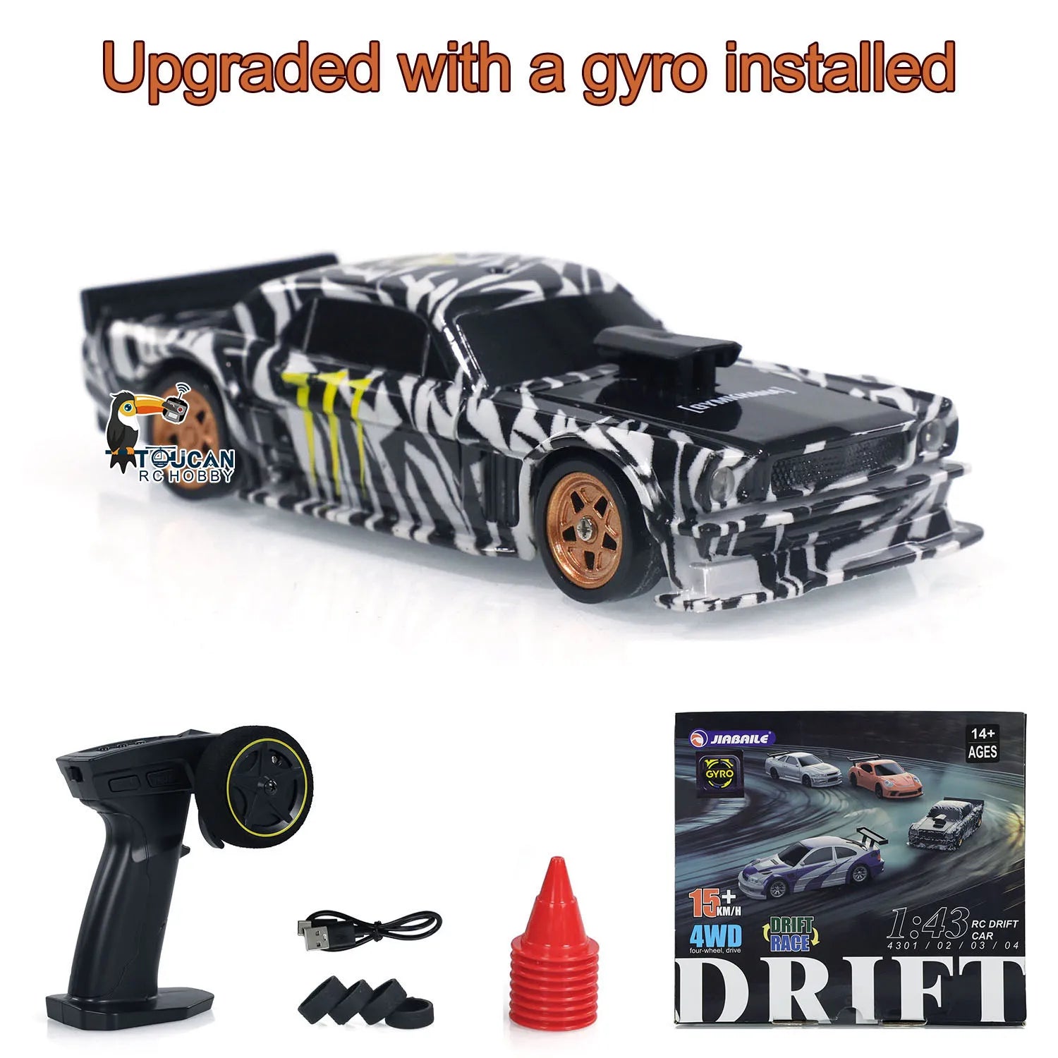 US Stock RC Drift Car 1/43 RTR Race 4WD Gyro Four-wheel Drive Radio Control High Speed Model 2.4G Racing Drifting Cars Toy Model