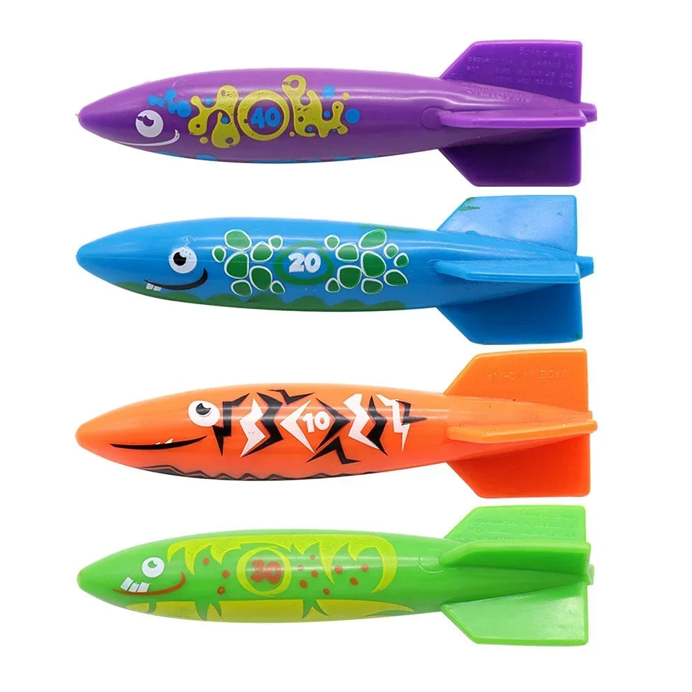 Swimming Diving Toys Children's Fish Dolphin Buoy Pool Treasure Hunt Diving Torpedo Rocket Water Diamond Kids Water Game Toys