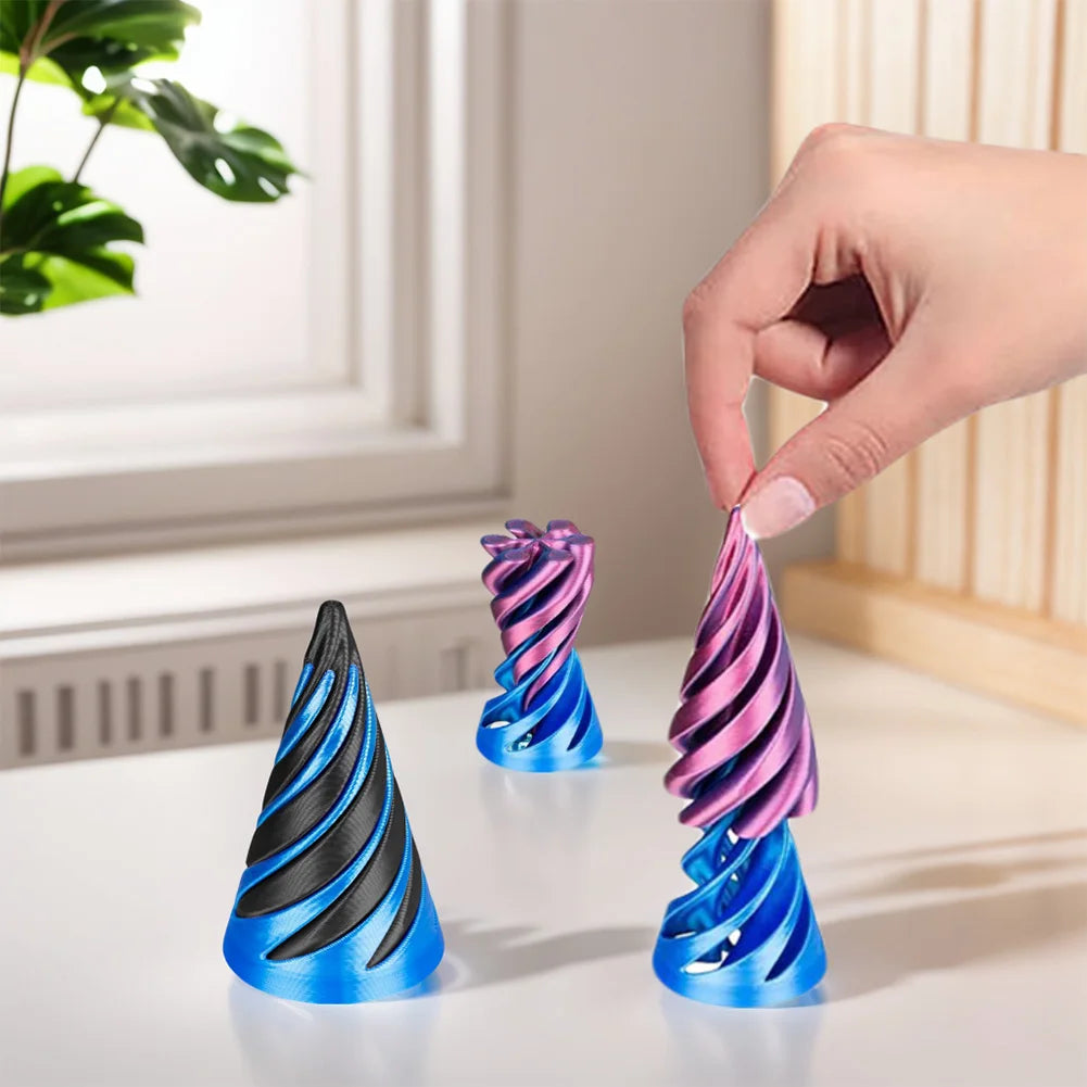 3D Printed Spiral Cone Toy Impossible Pyramid Passthrough Sculpture Stress Relief Desk Toy Pass Through Pyramid Fidget Toy