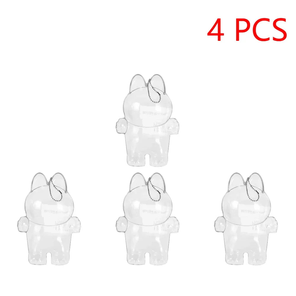 2025 LABUBU Clear Macaron Case Dust Case Popmart Bubble Mart Doll Accessories Elf Doll Cover Storage Box Christmas New Year Gift