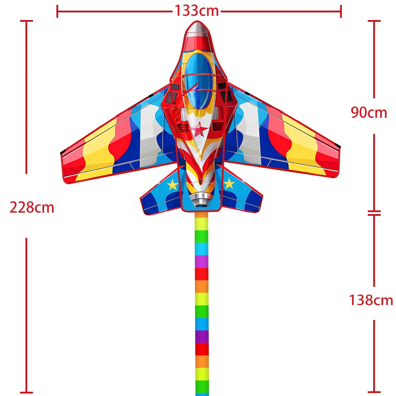 New Outdoor Fun Sport  Red Plane Kite Beginner Kites For Adults And Kids Come With String And Handle