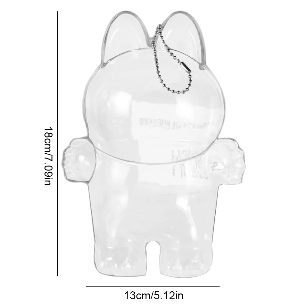 2025 LABUBU Clear Macaron Case Dust Case Popmart Bubble Mart Doll Accessories Elf Doll Cover Storage Box Christmas New Year Gift
