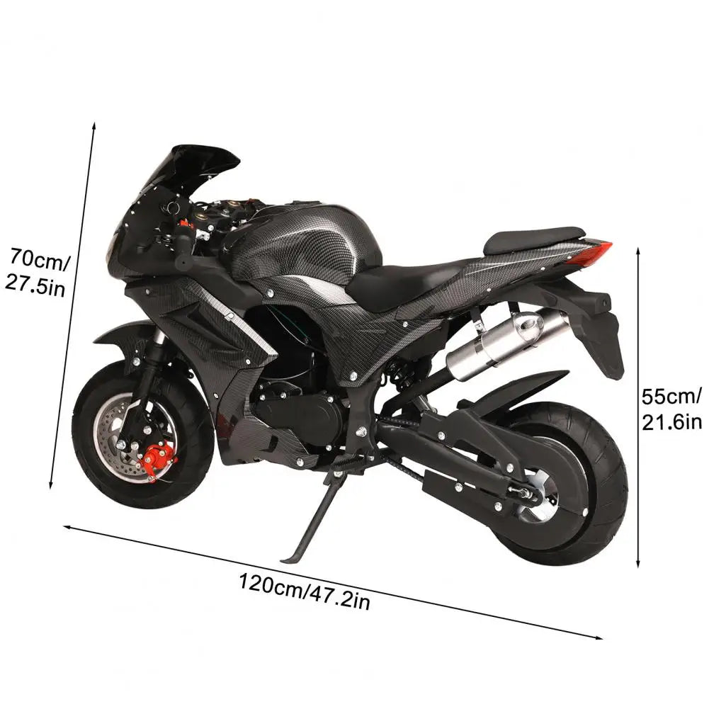 49cc 4-Stroke Gas Pocket Rocket Motorcycle, Mini Motorbike with Front Rear Disc Brakes, Racing Max Speed 25MPH, Dual Headlights