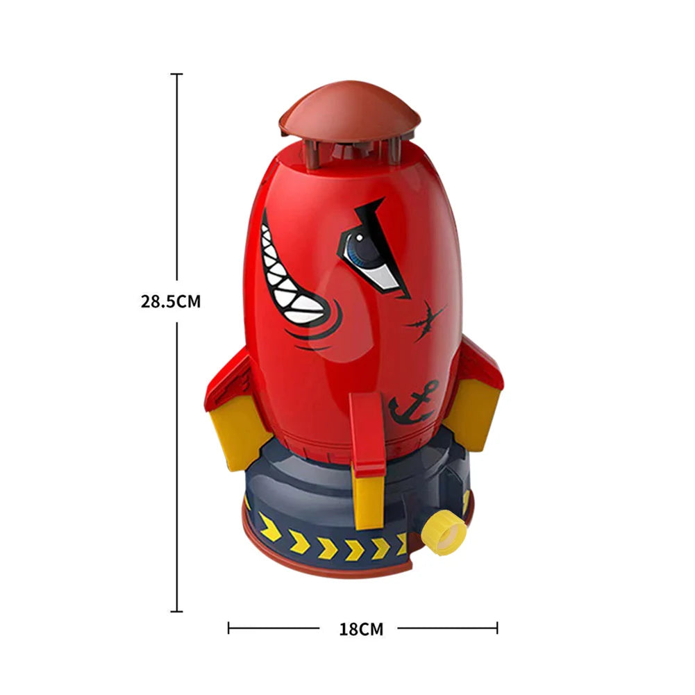 Creative Space Rocket Sprinkler Rotating Water Powered Launcher Summer Fun Entertainment for Outdoor Garden Yard Water Spray Toy