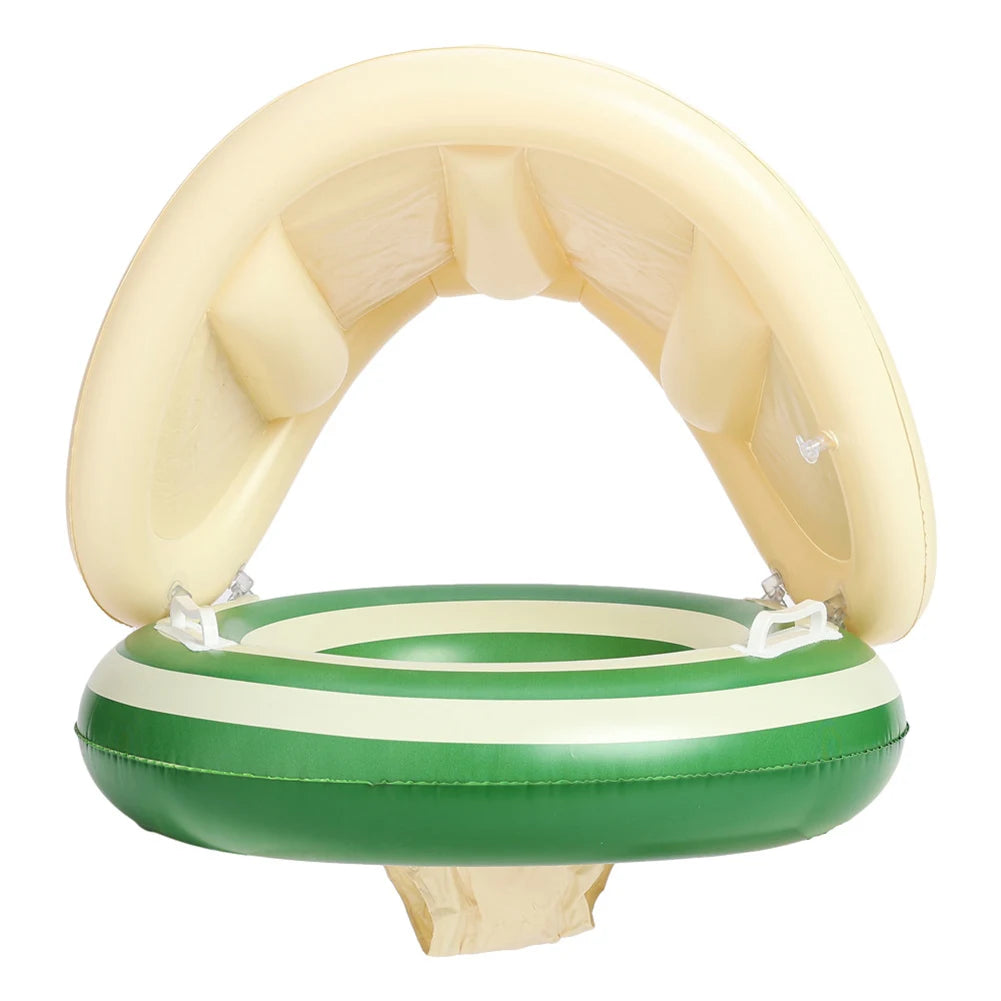 1/2PC Baby Swimming Ring Inflatable Swim Ring with Detachable Sunshade Leakproof Beach Toddlers Pool Float for Summer Pool Party