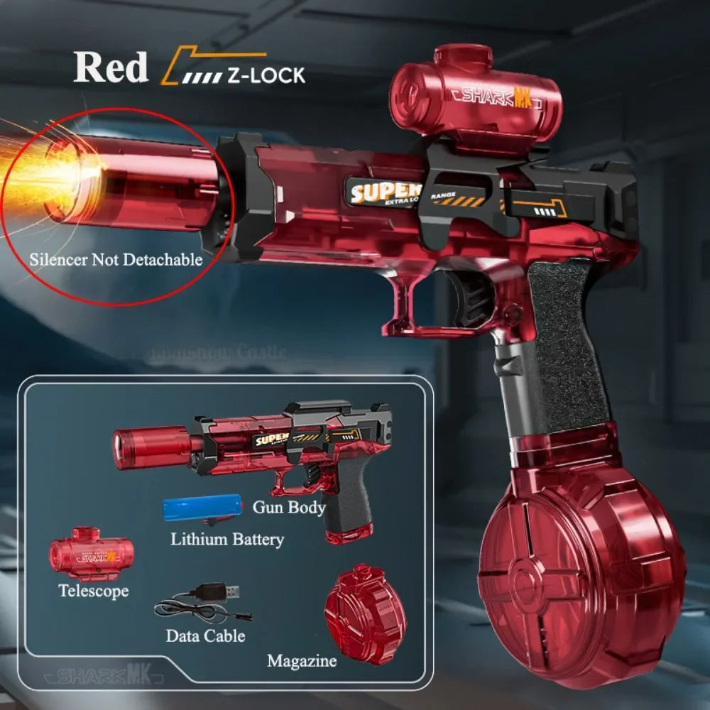 Electric Water Gun Toys with Led Induction Light Automatic Squirt Gun Summer Outdoor Beach Pool Water Pistol Toy  for Adult Gift