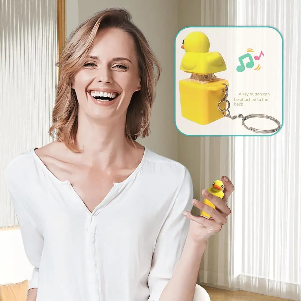 Quacking Duck Fidget Toy Rechargeable Fidget Toy Quacking Duck Key Chain Stress Relief Sensory Game Squeaky Home Decor For Bag &