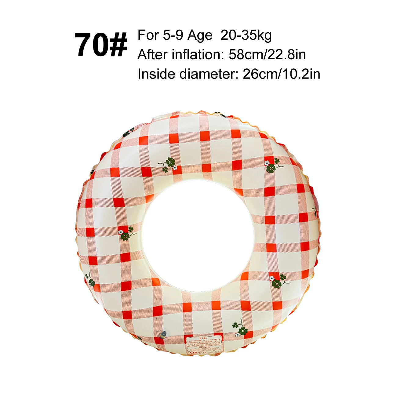 Checkered Flower Inflatable Swimming Pool Floats，Floating Object Summer Swimming Ring Beach Toy，Inflatable Swimming Pool Float
