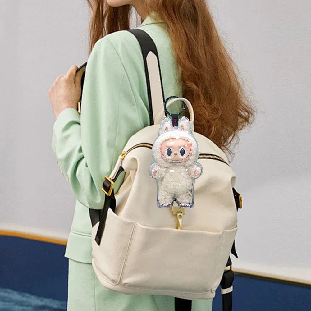 2025 LABUBU Clear Macaron Case Dust Case Popmart Bubble Mart Doll Accessories Elf Doll Cover Storage Box Christmas New Year Gift