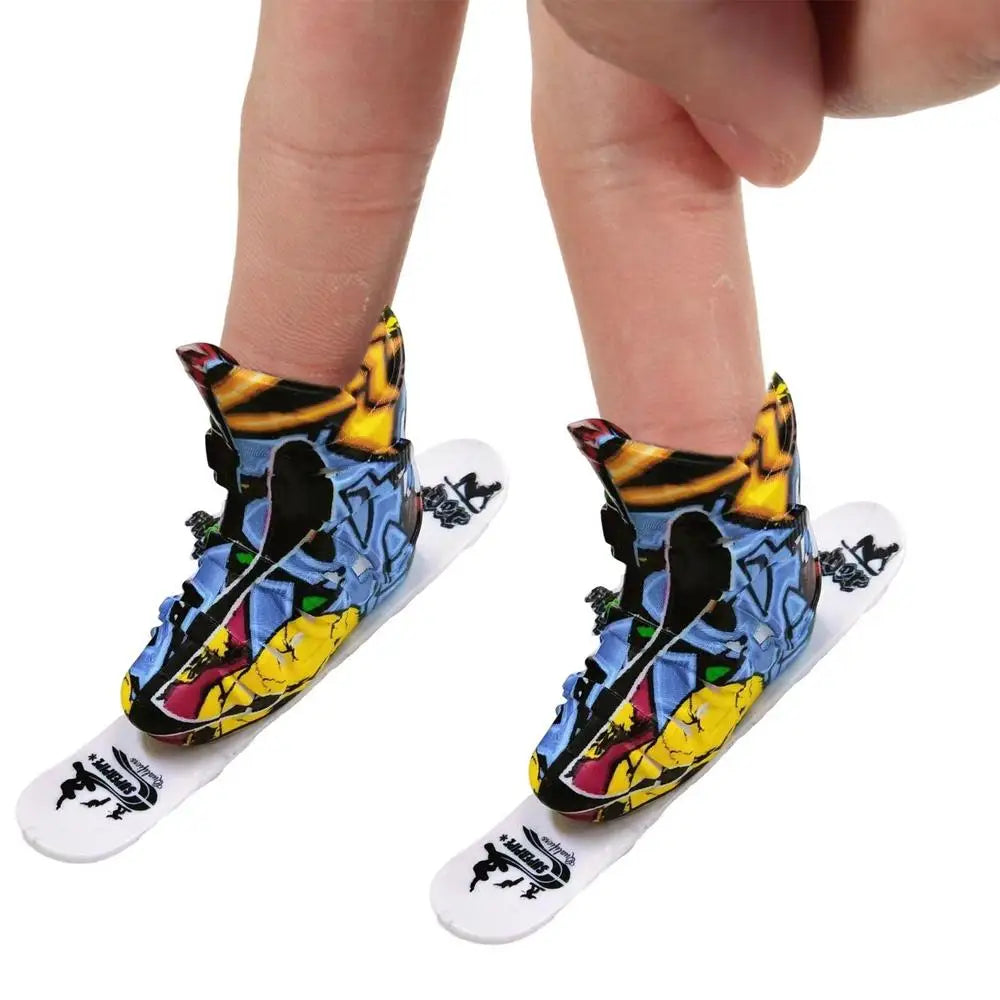 Mini Skateboard Toy Finger Skateboard Shoes Toys Colorful Finger Skates Toys Mini Sneakers For Kids Boys Girls Finger Breakdance