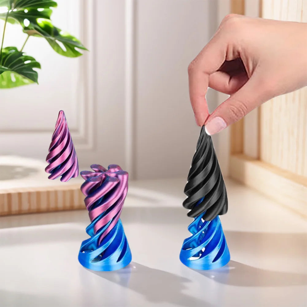 3D Printed Spiral Cone Toy Impossible Pyramid Passthrough Sculpture Stress Relief Desk Toy Pass Through Pyramid Fidget Toy