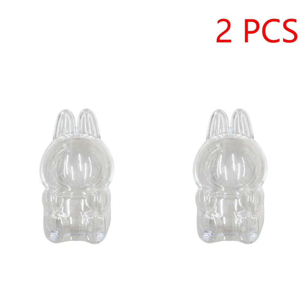 2025 LABUBU Clear Macaron Case Dust Case Popmart Bubble Mart Doll Accessories Elf Doll Cover Storage Box Christmas New Year Gift