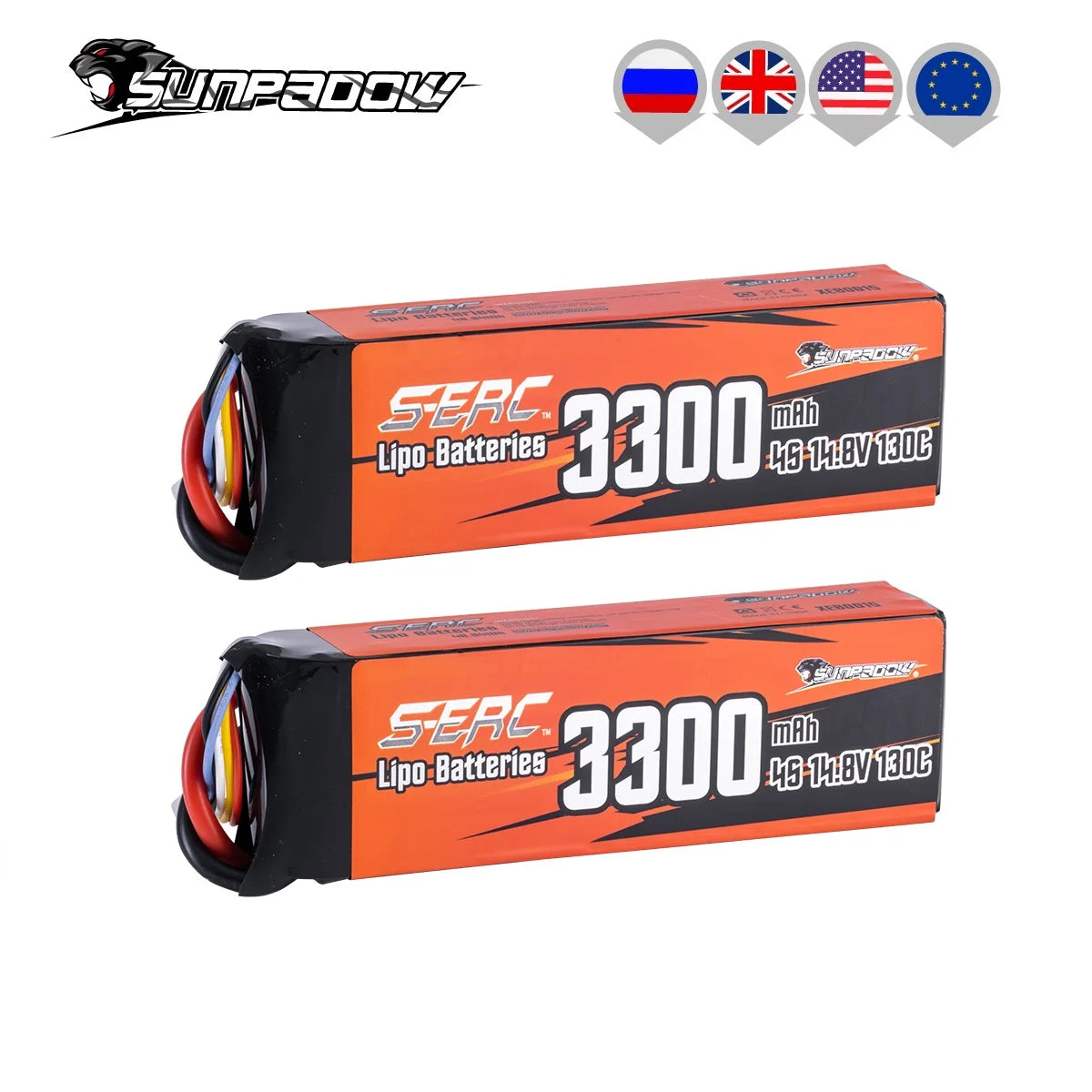 SUNPADOW 2S 3S 4S Lipo Battery for 3300mAh 4000mAh 6500 7.4V14.8V 130C TRX RC Buggy Truggy Vehicle Car Tank Monster Truck Hobby