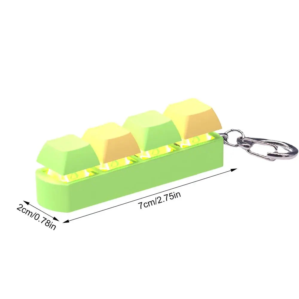 Keyboard Button Fidgets Toy 4-Button Party Stress Relief DIY Fidget Button Keycap Fidget With Sound Light Led Light Stress Toy