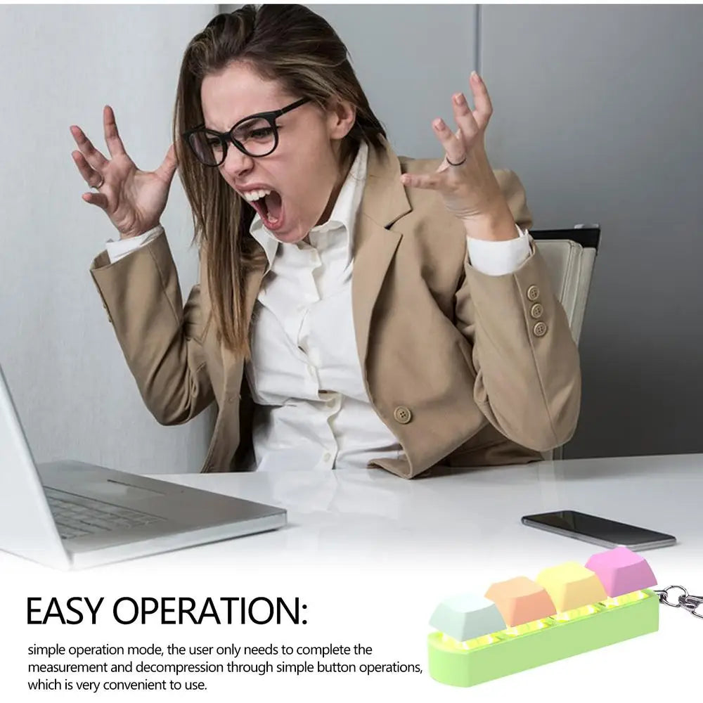 Keyboard Button Fidgets Toy 4-Button Party Stress Relief DIY Fidget Button Keycap Fidget With Sound Light Led Light Stress Toy