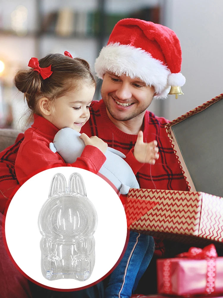 For Labubu Transparent Protective Cover Monster Toy Storage Case Cute Elf Plushie Display Cover for Sitting Party Dolls