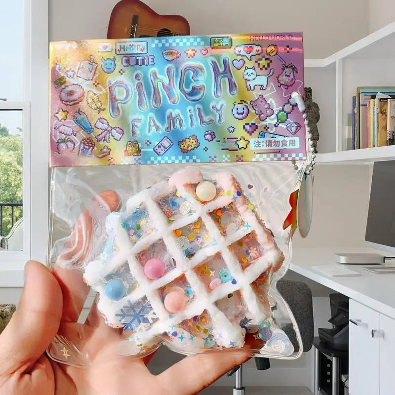 Waffle Fidget Toy Slow Rising Waffle Cookie Fidget Toys Biscuit Shape Squeezable Soft TPR Colorful Toy for Teenagers Children Bo
