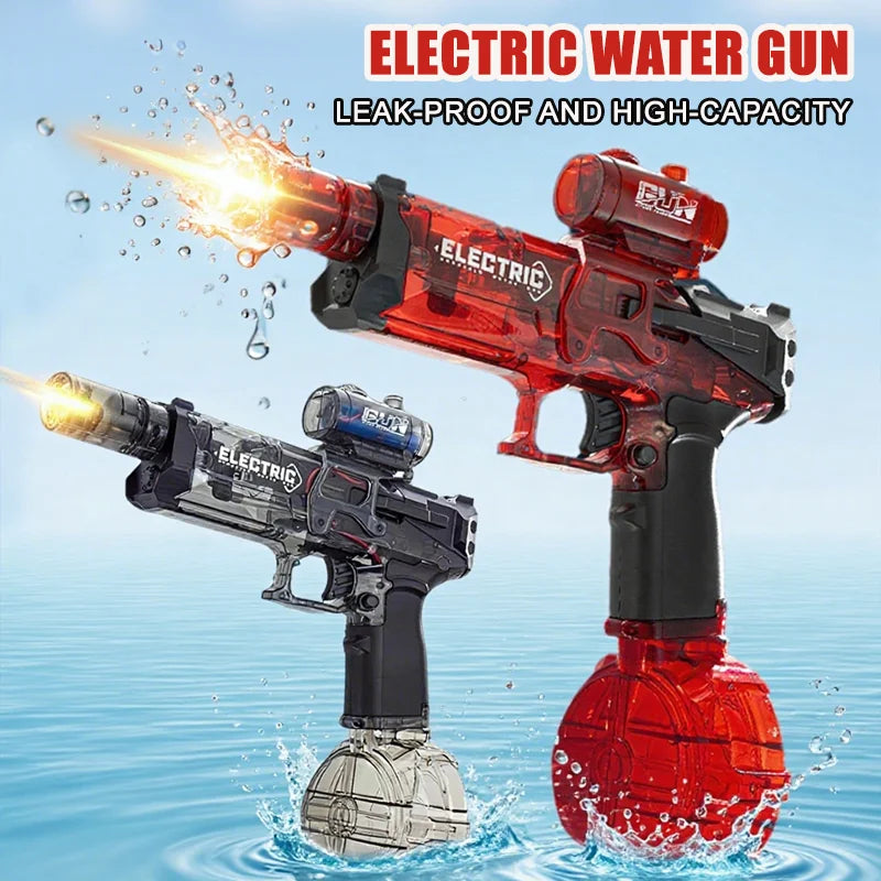 Electric Water Gun Kids Automatic Squirt Watergun Pistol With Led Lights Summer Outdoor Pool Beach Party For Adults Toys Gifts