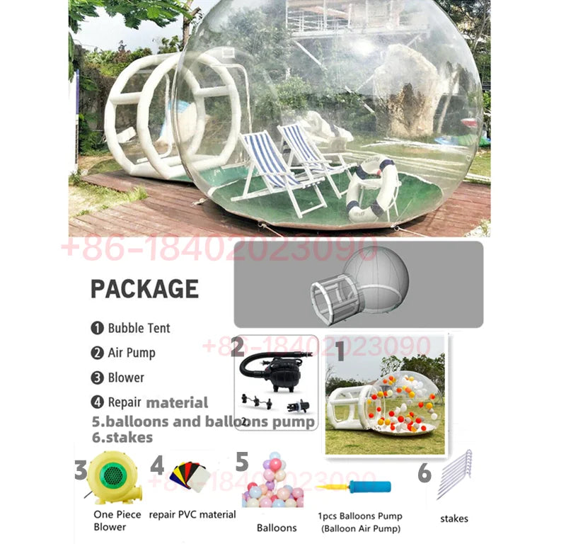 Factory Camping Tent House Outdoor Bubble Tent Inflatable Transparent Dome Clear Bubble Tent House for camping